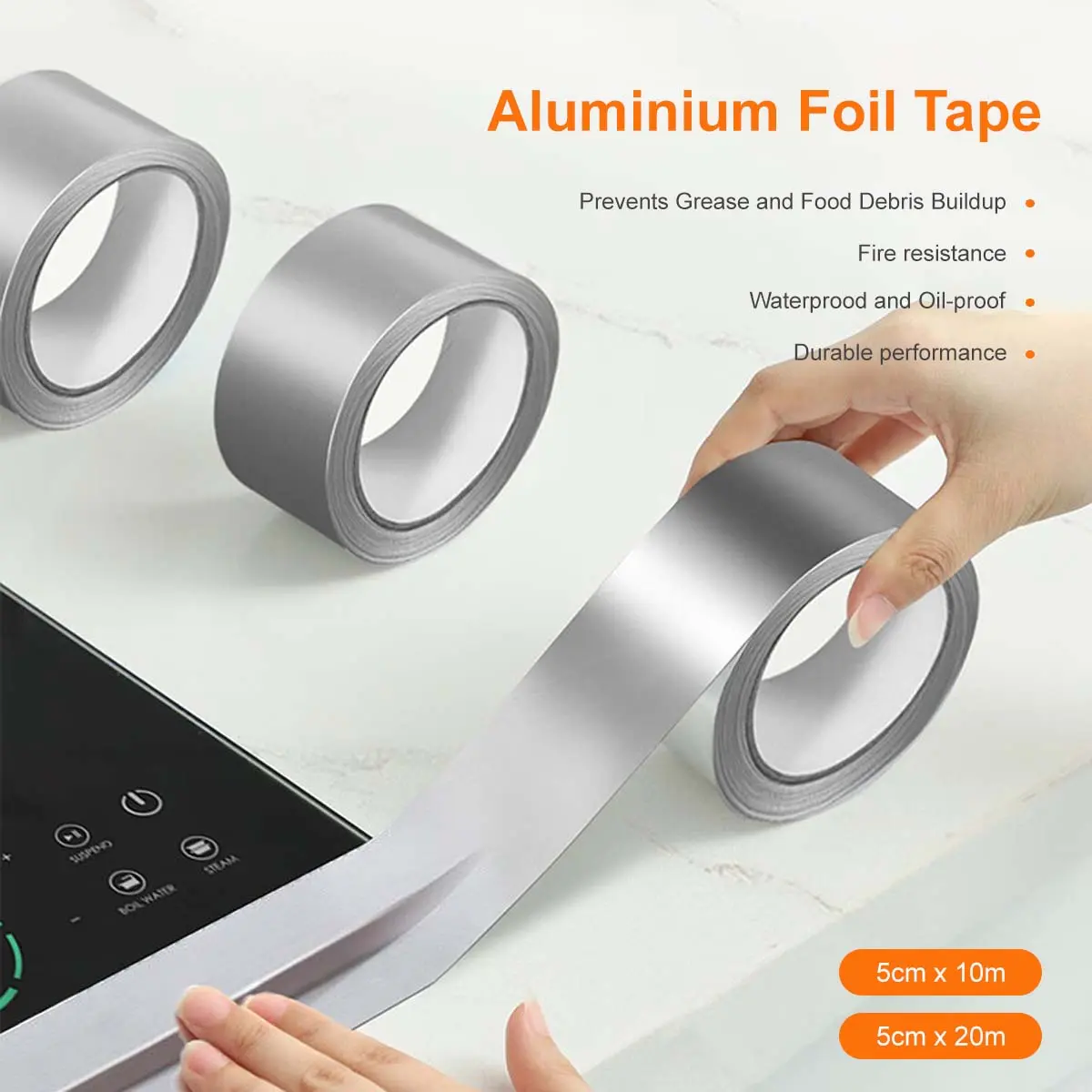 [Live Exclusive] Buy 2 Get 1 Free Anti-Mold Aluminium Foil Tape Waterproof Oil-proof Kitchen Bathroom Accessories Anti Mold