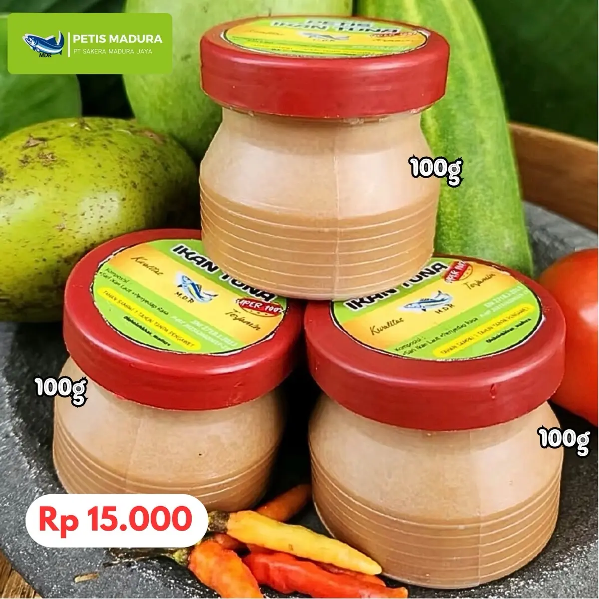 (Sakera)3x100g botol Petis Madura Asli Ikan TUNA MDR