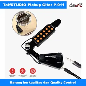 TaffSTUDIO Pickup Gitar Akustik With Tone Volume Control - P-011 - Transducer Gitar Akustik 12 Hole with Tone Volume Control - Mic Gitar