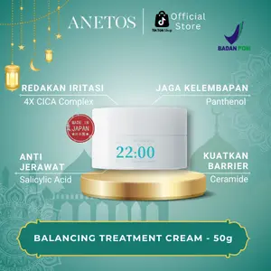 ANETOS – Balancing Barrier Repair Mousturizer Treatment Cream – 50g (Krim Perawatan Muka untuk Melembabkan, Meredakan Iritasi, Aman untuk Kulit Sensittif dan Berjerawat) Pelembab bersertifikasi BPOM