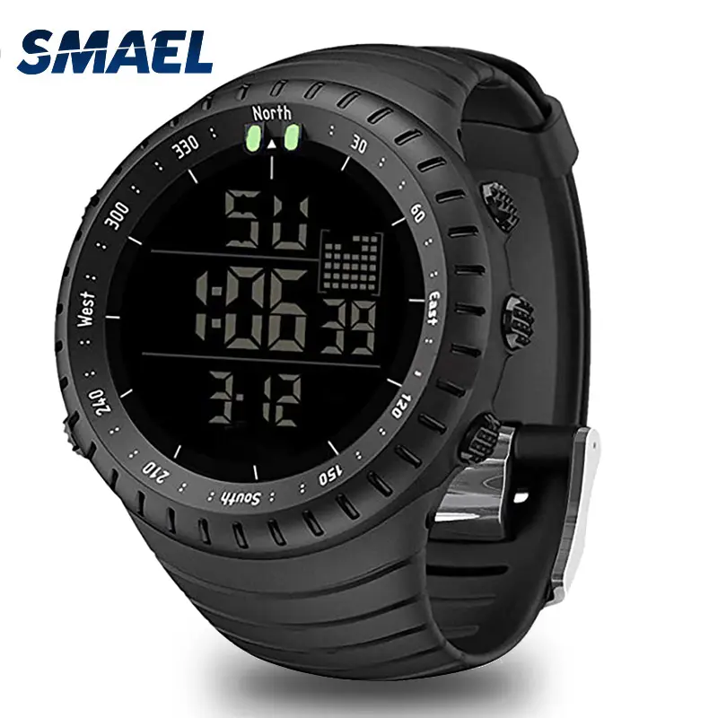SMAEL sports watch waterproof digital watch LED lights timing Alarm clock relo Outdoor sports fashion watch men
