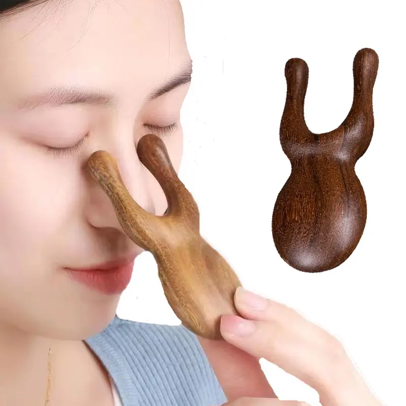 Sandalwood Manual Massage Tool Head Facial Massager Fatigue Removing Scraping Dredging Meridian Health Care Tool Body Care Color