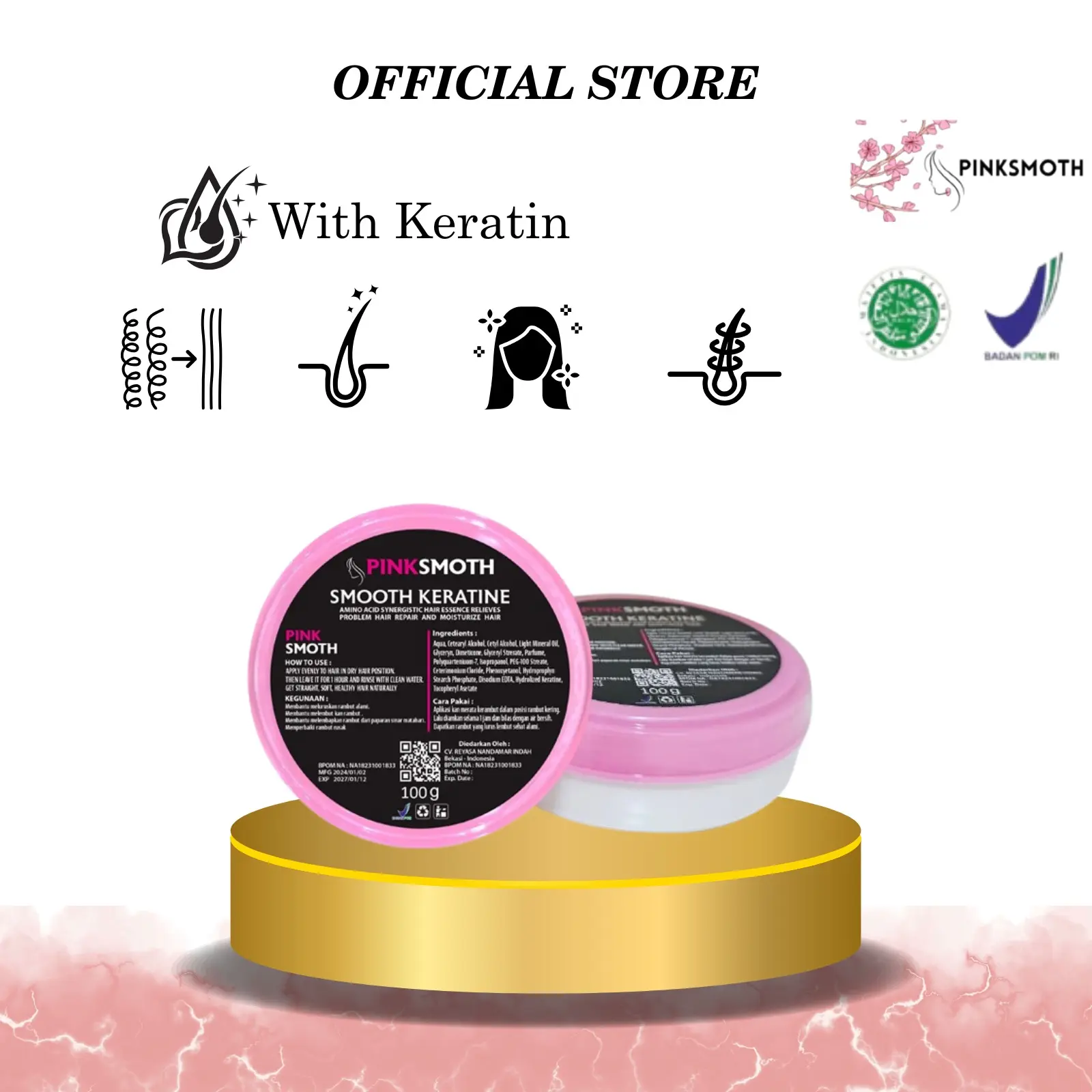 CREAM SMOTING 100ML TREVEL SIZE SMOTH KERATINE HAIRCARE MELEMBUTKAN