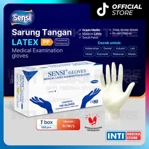 SENSI - Sarung Tangan Latex POWDERED Isi 100 | Examination Gloves PP