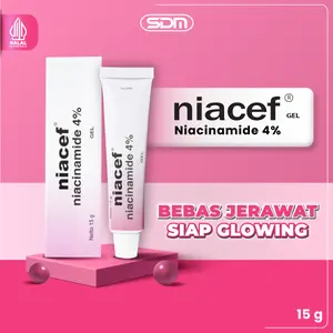 Niacef 4% Gel 15 gr Produk perawatan kulit wajah berjerawat dengan kandungan 4% Niacinamide l Merawat Kulit Berjerawat & Menyamarkan Noda Hitam