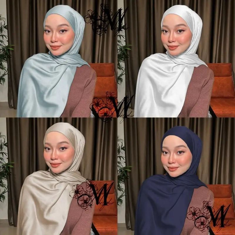 (Shawl with Inner) AIRA MATTE SATIN SHAWL INNER ATT - MATTE SATIN SHAWL, SOFT JERSEY INNER