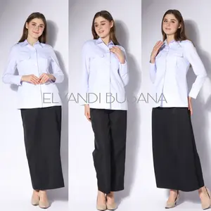 Setelan Jas Wanita Blazer Model Saku Atas Putih Hitam Seragam Guru Baju PNS & Pemda - 0902 Setelan Celana Rok A Rok Span