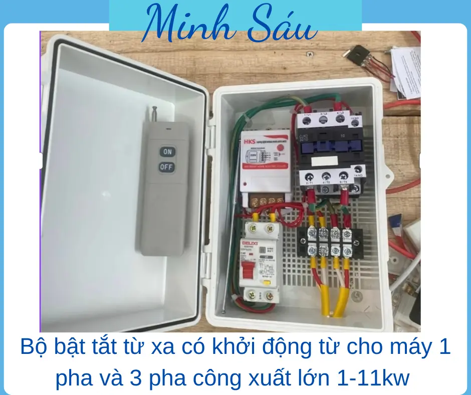 Tủ điều khiển từ xa 3km cùng khởi động từ công suất lớn từ 3kw-22kw Đã Đấu nối và cài Đặt sẵn về dùng luôn