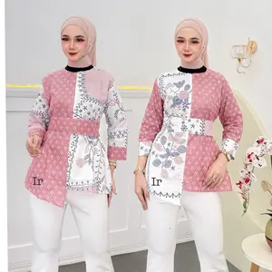 Atasan Batik Kerja Wanita Modern Blouse Batik Kantor Wanita Terbaru [kembang bordir]