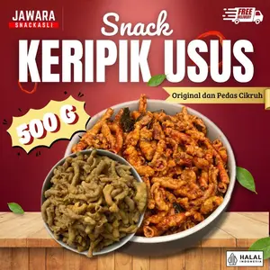 [500g] Keripik Usus Crispy Jawara Pedas Jeruk/Cikruh/Original