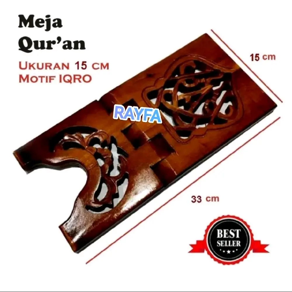 Rekal tatakan ALQURAN kayu mahoni ukuran 15 cm