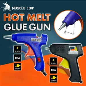 Alat Lem Tembak Listrik 20W Biru/Hitam, Pemanas Cepat, Saklar On Off, Multi Fungsi