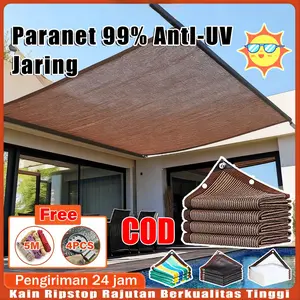 【Tersedia ukuran Jumbo】Paranet 99% Anti-UV Jaring Paranet Shading Net Shading 12-Pin Net Anti Sinar Matahari Luar Ruangan SunShade Bermanfaat untuk KeluargaTahan Panas Untuk Taman/Rumah/Kendaraan, Gratis Tali + Klip