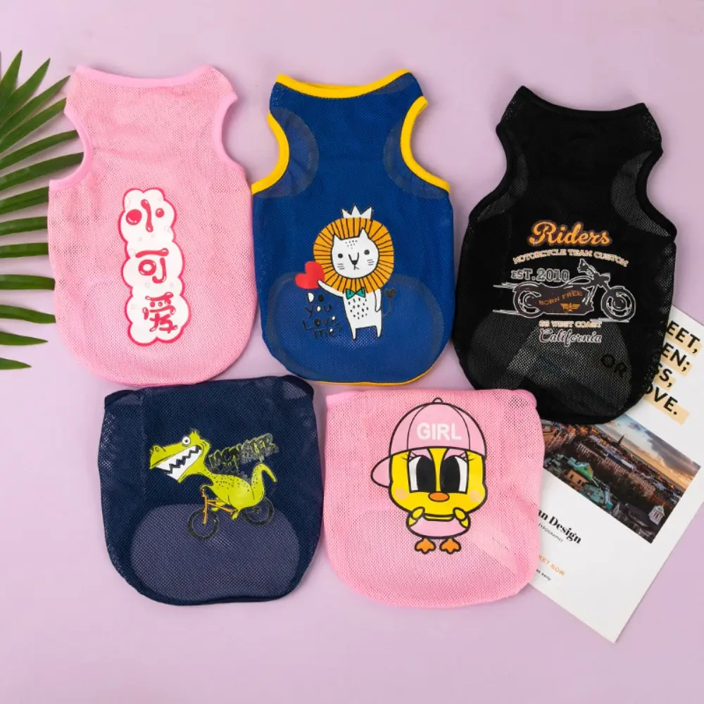 Cartoon Cute Cool Soft Breathable Cat Costume Puppy Vest Cat T-shirt Dog Clothes