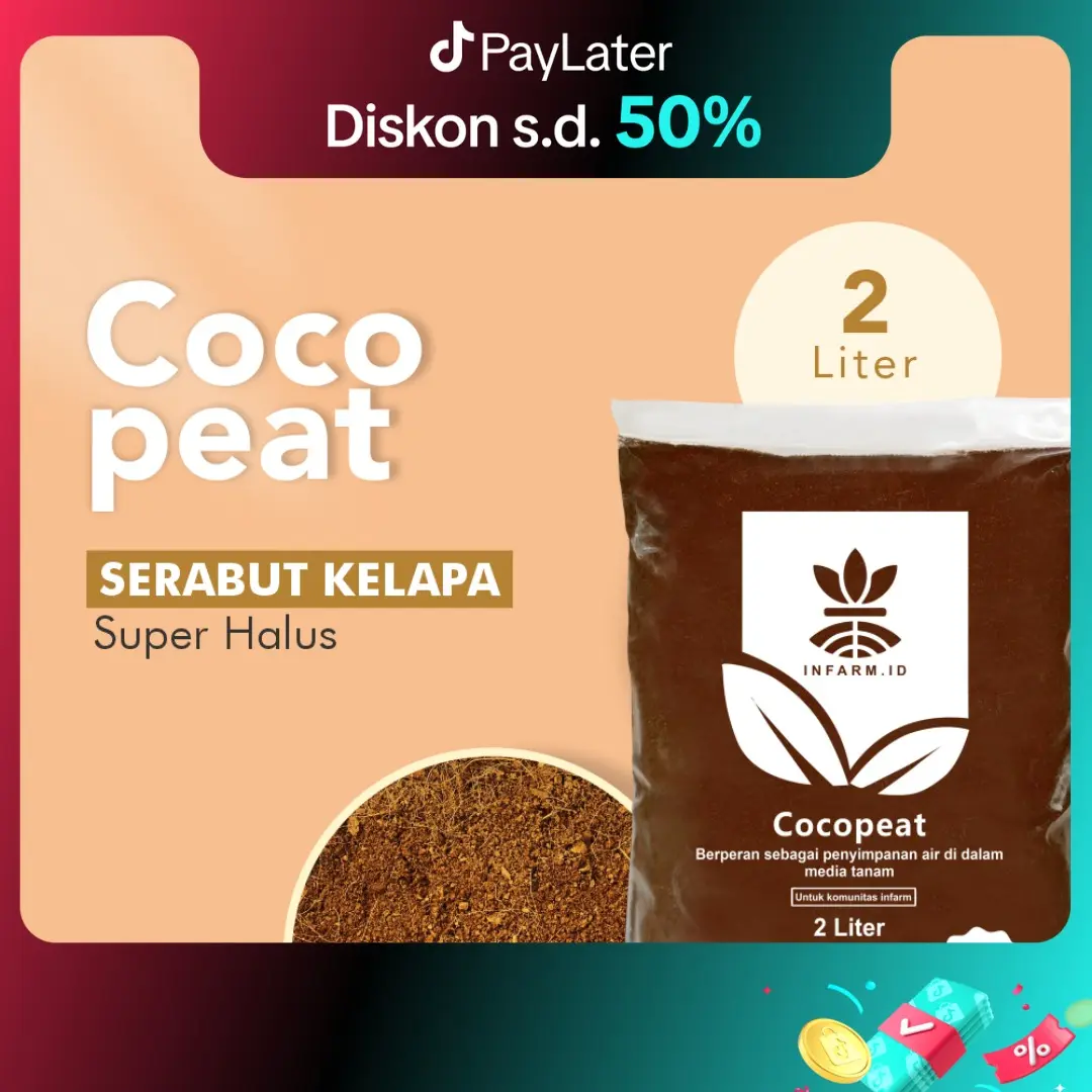 Cocopeat Serbuk Kelapa Media Tanam  2 liter Infarm Media Tanaman Tanah