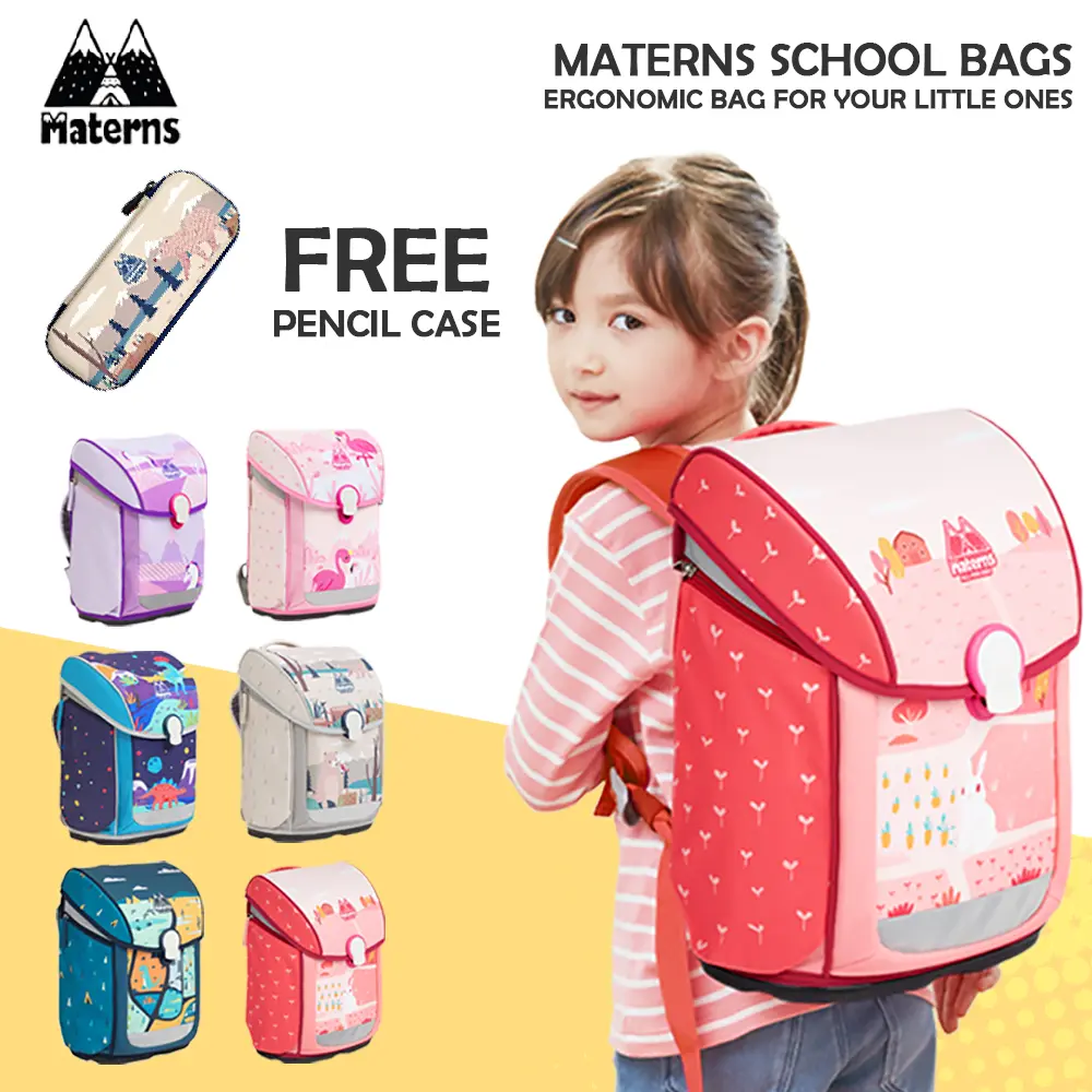 Materns Mistencare Ergonomic School Bag | 16 Designs Available | Primary School Bags | Kids Backpack | Large Storage