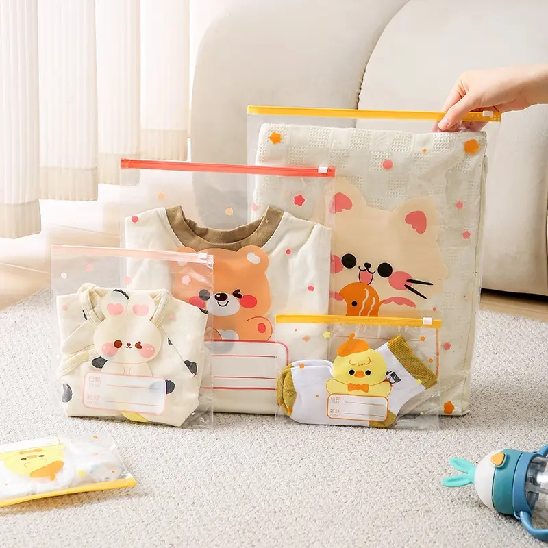 AC12 TRAVEL BAG ZIPPER LOCK POUCH MOTIF KARAKTER LUCU POUCH SERBAGUNA