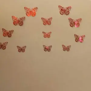 Hiasan Kupu Kupu 3D isi 12 / Hiasan Kupu Kupu Hologram / 3D Butterfly Decoration / Kupu Kupu Metalik
