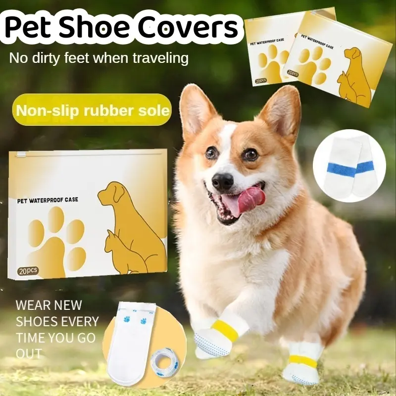 20pcs Pet Disposable Shoe Cover Dog Go Out Disposable Pet Foot Covers Dogs Use New Dog Accessories