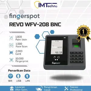 Revo WFV 208 BNC - Mesin Absensi Telapak Vein Wajah Sidik Jari WiFi
