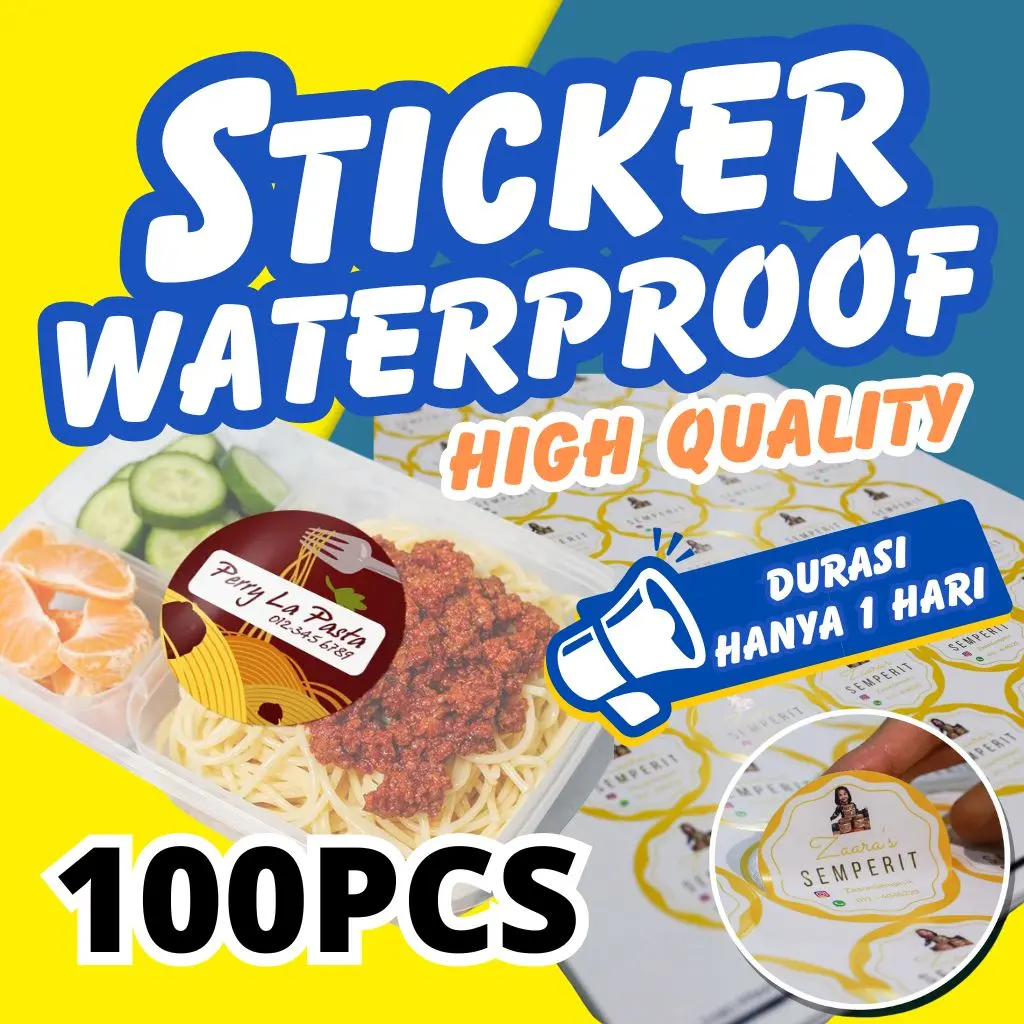 100pcs Sticker label waterproof.Sticker produk waterproof.Sticker label ...