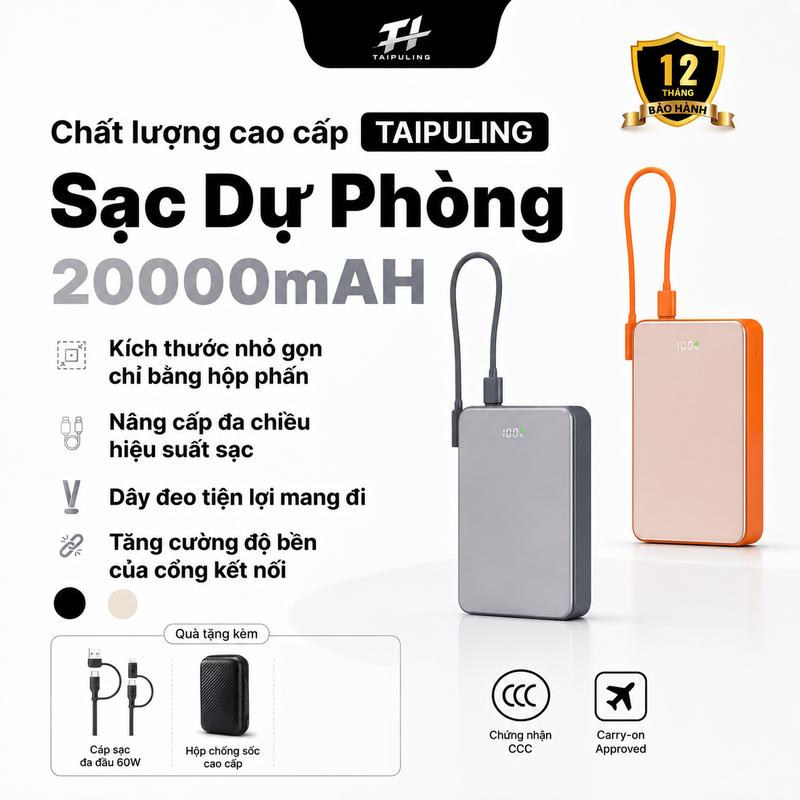 [Dành riêng cho KOL]Sạc dự phòng 10000mAh/20000mAh 22.5W nhỏ gọn mỏng nhẹ, có thể DIY, hiển thị % pin, tiện lợi sử dụng, sạc siêu nhanh D081/D082