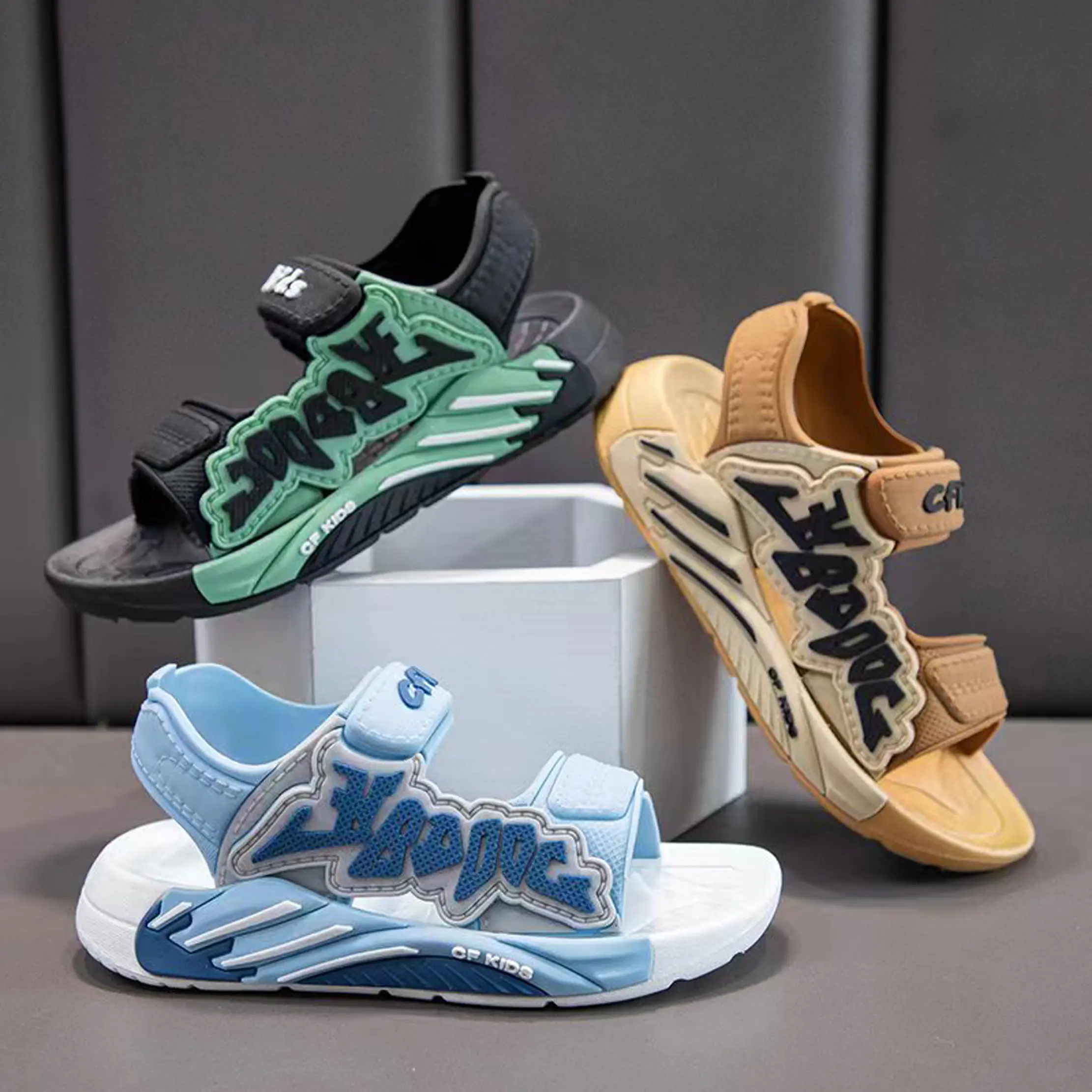 PROMO 5.5 IMPORT OkayBaby B424 Sendal Gunung Anak Laki Laki Sport Sepatu Sandal Fashion Bahan Karet Jelly Anti Slip Anti Licin Anak Cowok Casual Umur 2-12 Tahun Terbaru Kaki Anak-Anak