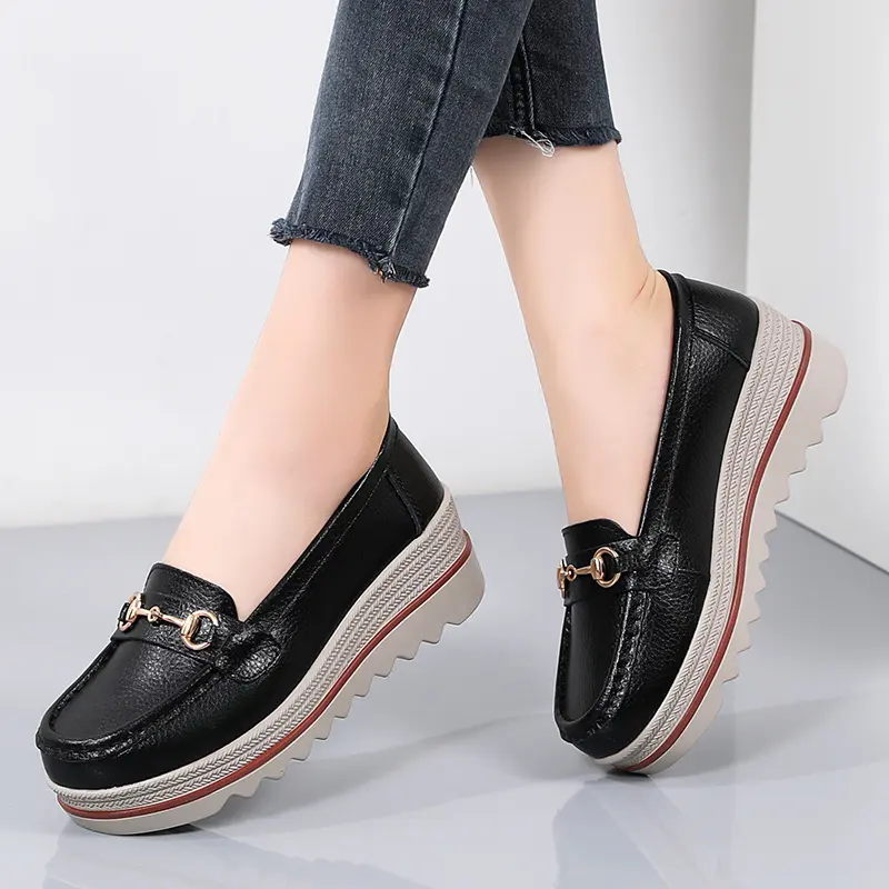Giày nền tảng da mới với giày nền tảng Nữ Shoes Women