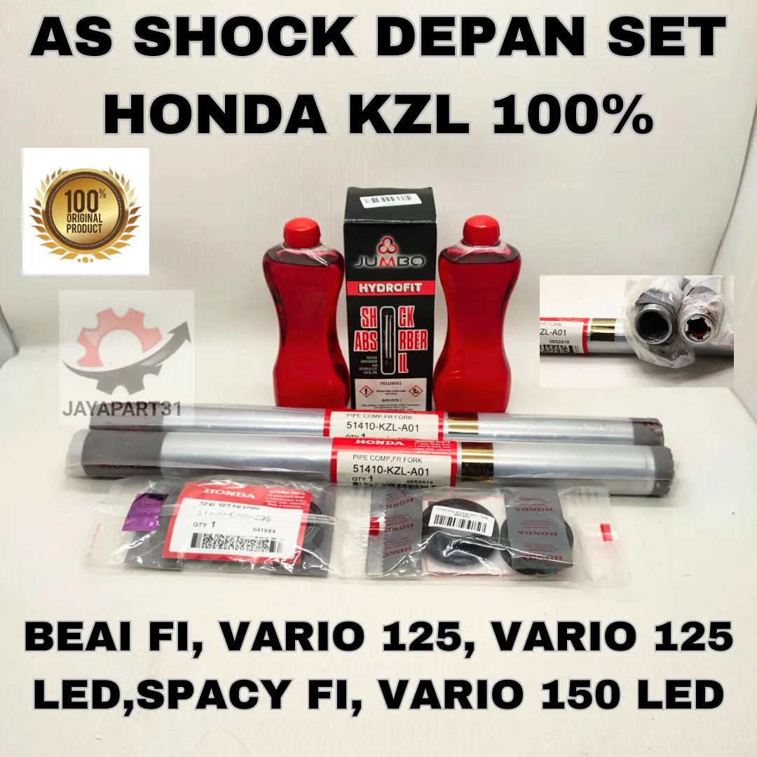 AS Shock Depan Paket Honda KZL 100% Asli Original AHM Beat FI, Vario 125 Old, Dan 150 LED untuk Sepeda Motor