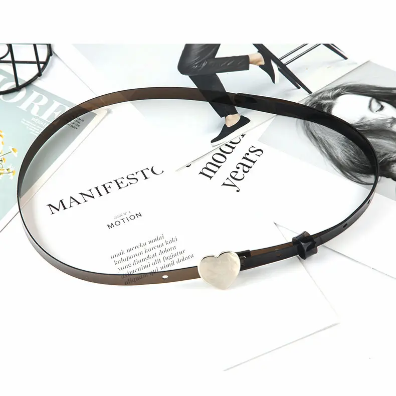 Thắt Lưng Tình Yêu, Chất Liệu Nhựa, Thiết Kế Trong Suốt, Thích Hợp Cho Quần Jean Và Quần Áo, Phong Cách Hàn Quốc, Với Cá Tính Nữ, Trang Trí Hoang Dã, Có Khóa, Chất Liệu Da