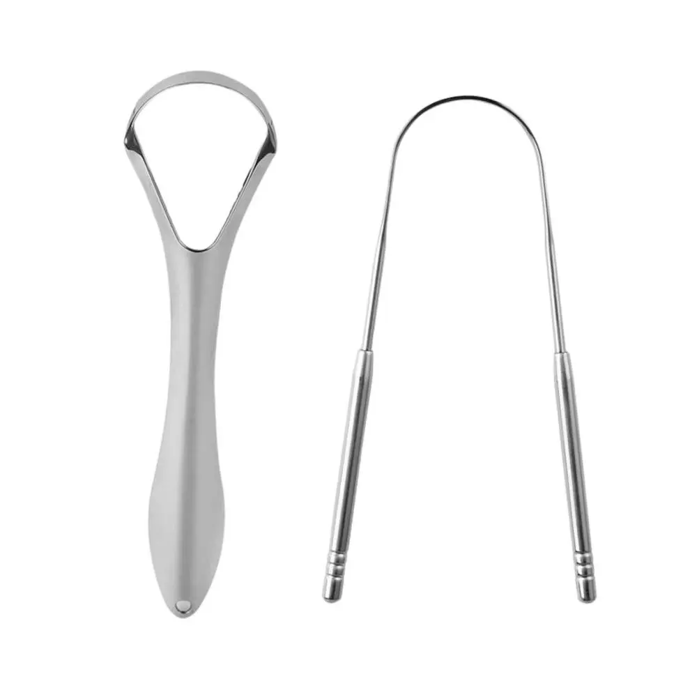 Tongue Brush Oral Cleaning men Women Family Use Adults Kids Fresh Breath Stainless Steel Professional Metal Tongue Cleaner