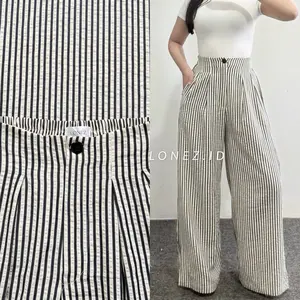Button Pants by LONEZ | Celana Salur | Loose Pants | Stripe Pants Texture | Celana Santai