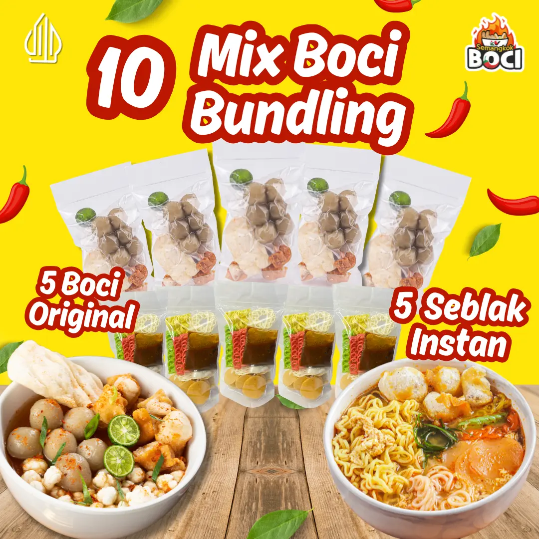 10 Bungkus Bundling Baso Aci isi 5 pcs X Seblak Instan isi 5 pcs Kuah  Pedas Food Mie