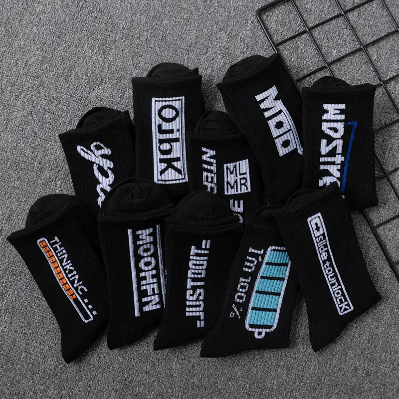 100% Cotton Unisex Fashion Calf High Socks Free Size For 38 - 44