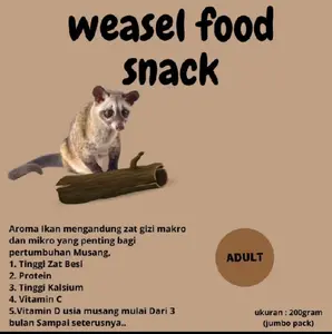 WEASEL FOOD SNACK / Makanan Musang Dewasa / Makanan penggemuk musang (jumbo pack)