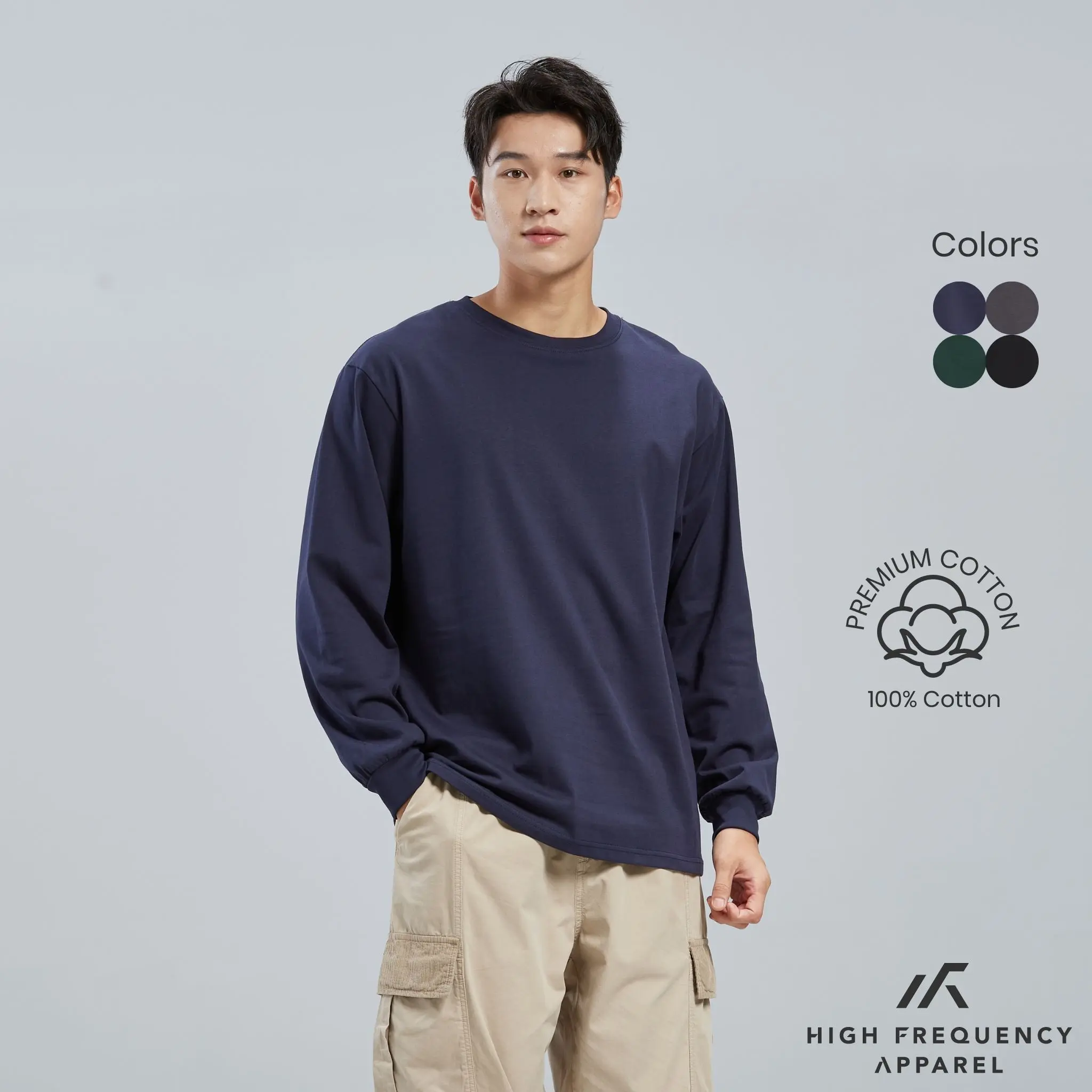 (CLEARANCE) HFA Unisex Cotton Crew Neck Long Sleeve Sweat Shirt