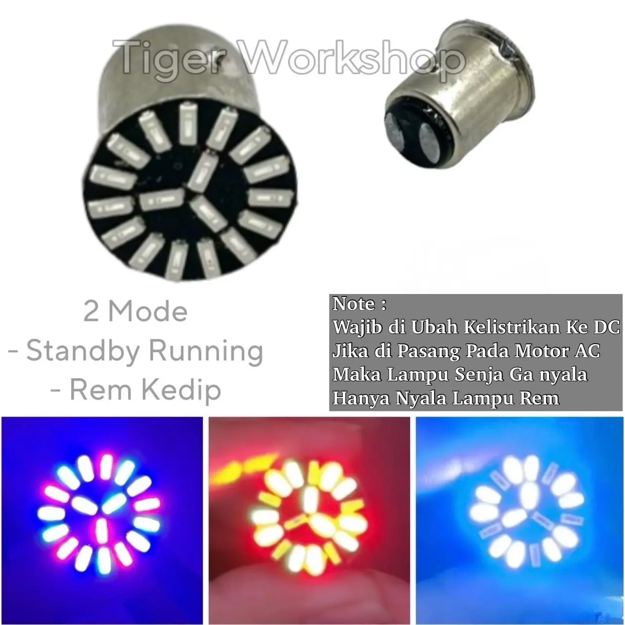 Lampu Stop Rem Belakang 18 Mata LED 2 Mode Gerak Dan Kedip Untuk Motor Dan Mobil