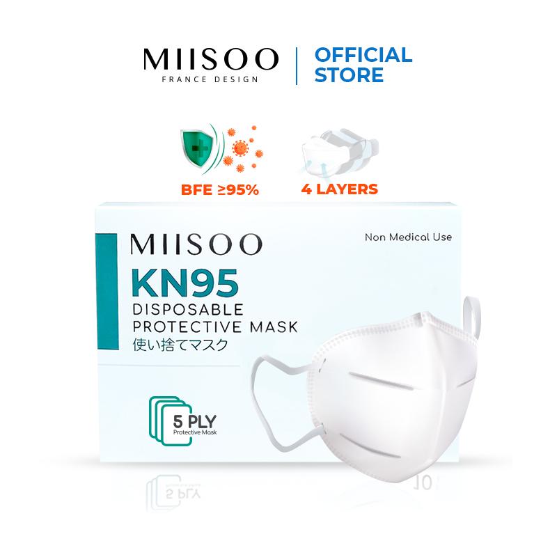 MIISOO Disposable Mask N95 KN95 BFE 95% Masker Kesehatan 5ply Facemas…