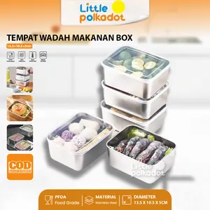 Littlepolkadot 5 PCS Tempat Wadah Makanan Box+Tutup Kotak Bekal Kontainer Makanan Sayuran Food Box Stainless Steel Food Storage containers with Lids Snack Containers Food Prep Containers Stackable Small Bowls for Salad Sandwich Fruit Ice Cream