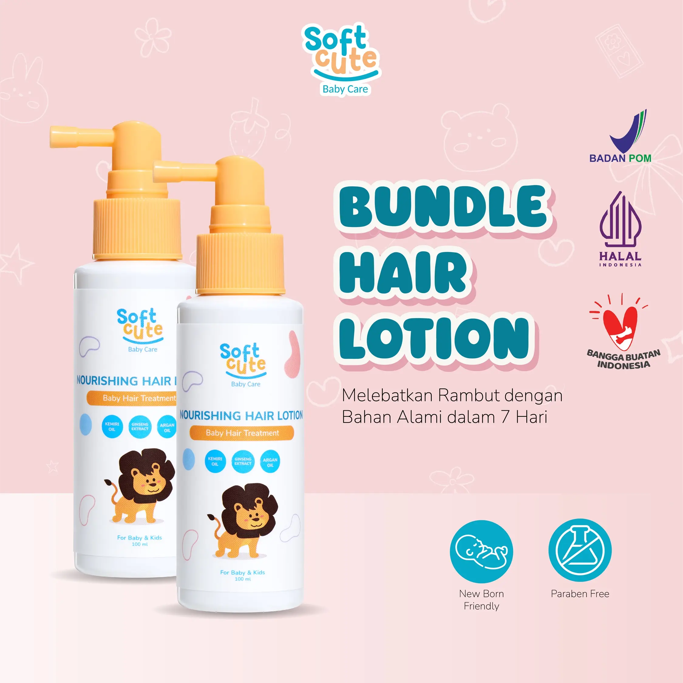 [BUNDLE ISI 2] Soft Cute Baby Nourishing Hair Lotion