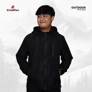 CREDIFOX jaket Taslan JN waterfroop pria - jaket anti  air dan angin - jaket Parasut  pria - jaket outdor pria zipper waterproof Outdoor Tebal Nyaman Lembut Motor Waterproof