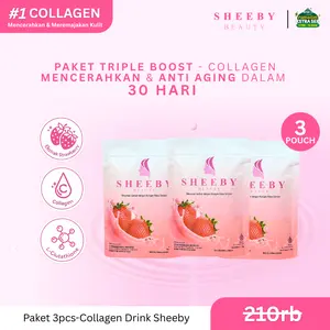 [PAKET TRIPLE BOOST] Sheeby Beauty Collagen Drink 3 PCS – Glutathione, Anti Aging, Anti Acne, Whitening Booster, Pencerah dari Dalam