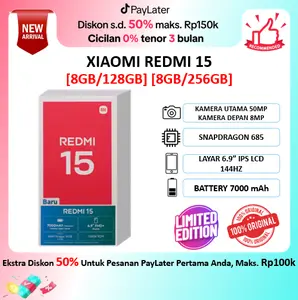 Xiaomi Redmi 15 [8/128GB] [8/256GB] | Snapdragon 685 | 6.9" IPS LCD 144Hz Display | 7000 mAh | Garansi Resmi