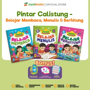 (Bonus Flashcard Huruf & Angka) - Paket Pintar Calistung Belajar Membaca, Menulis dan Berhitung - Buku Anak 3+ PAUD TK edukasi 3 tahun