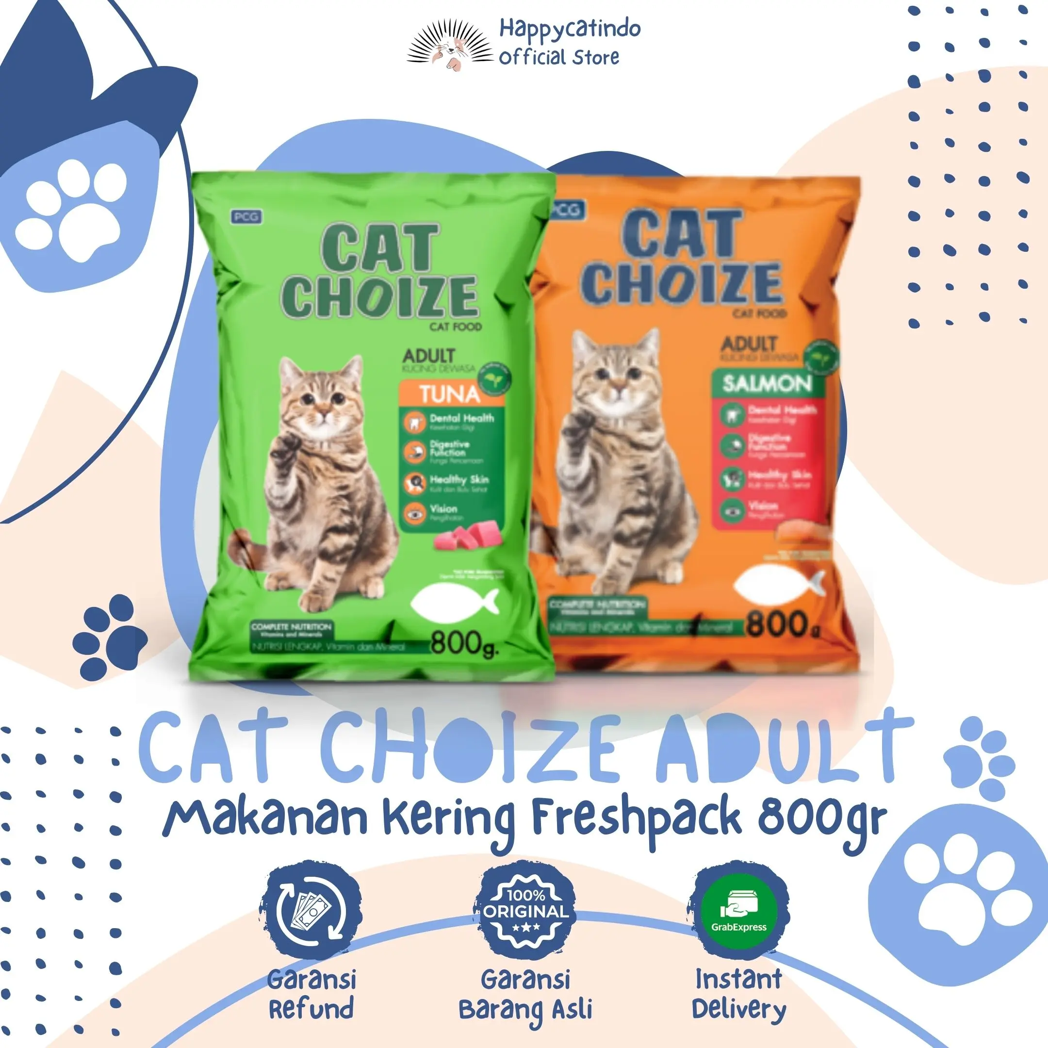 Makanan Kucing CAT CHOIZE 800 GR Dry Food Tuna Salmon