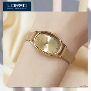 Loreo - Jam Tangan Wanita Kulit PU Model Oval Chic Watch Jam Cewek Desain Feminim