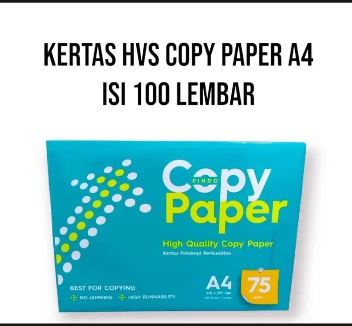 Kertas Hvs Ukuran A4 / Copy Paper /  Kertas Fotocopy 75 Gsm Isi 50 Dan 100 Lembar