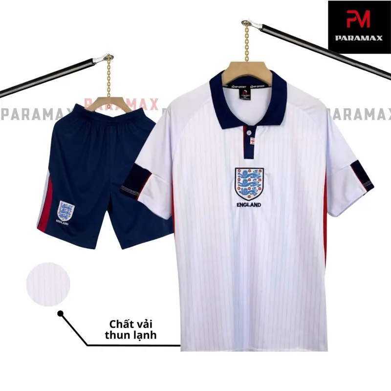 Bộ quần áo bóng đá, đồ đá banh ANH RETRO 1998/1999 logo THÊU thun lạnh cao cấp LOẠI I Top Sport