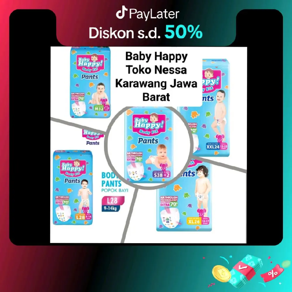1 Bal Popok Baby Happy Pants Berbagai Ukuran bayi Murah Kering