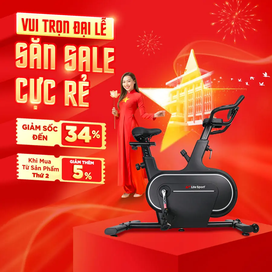 Xe Đạp Tập Thể Dục Lifesport LS-5977,Nút Kháng Lực Đa Cấp Độ, Màn Hình Thể Hiện Các Thông Số Chi Tiết Thông Số Về Quảng Đường, Vận Tốc, Thời Gian, Lượng Calo Tiêu Thị… Nhờ Thế Bạn Có Thể Dễ Dàng Điều Chỉnh Cường Độ Tập Luyện Theo Ý Muốn Của Mình xeđạp